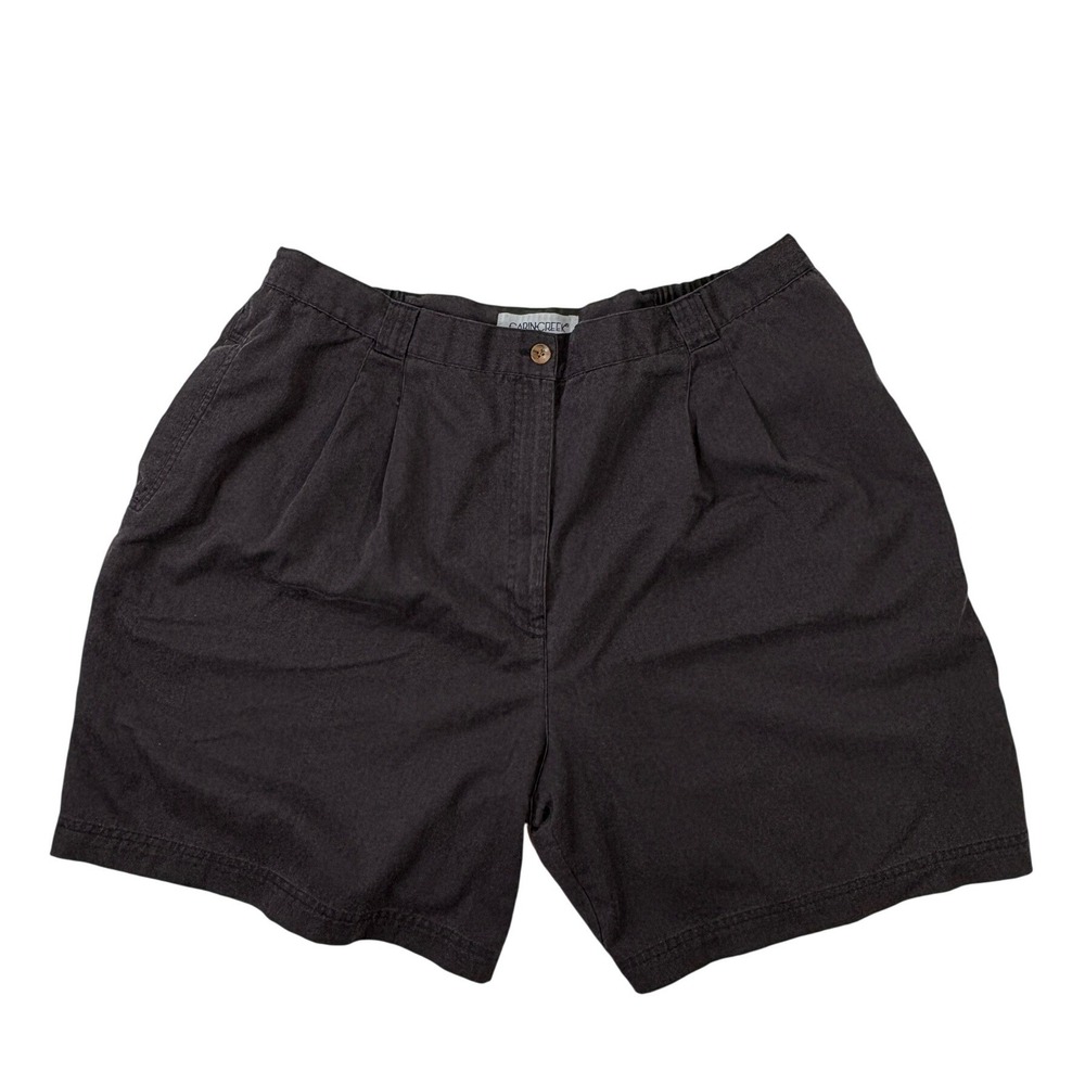 Vtg Cabin Creek Mocha Brown Pleated Shorts‎ Women's Plus Size 22W Elastic Waist